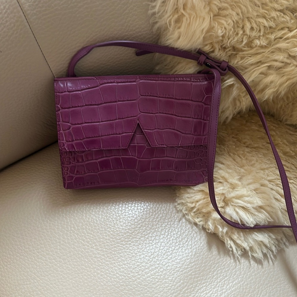 Vince Crossbody Croc Embossed Leather Bag NWOT